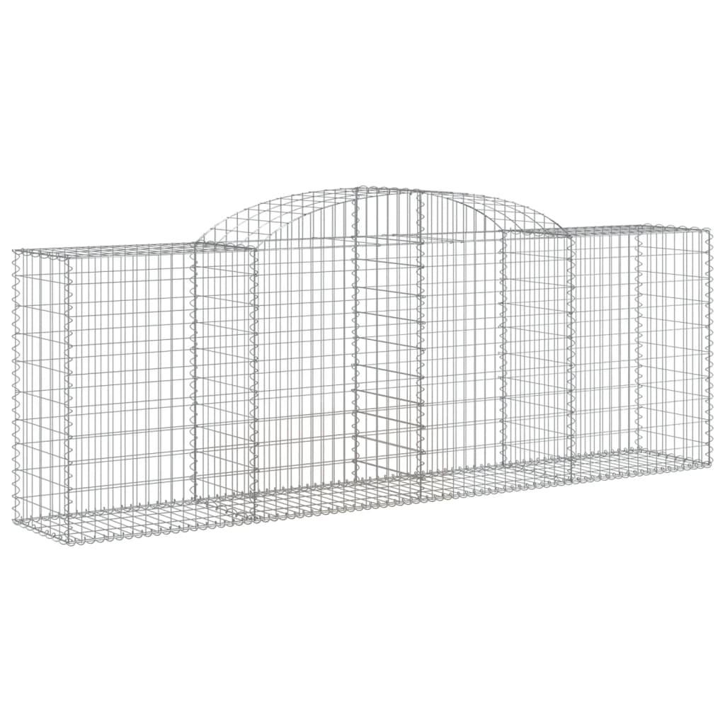 Gabionen mit Hochbogen 10 Stk 300x50x100/120cm Verzinktes Eisen