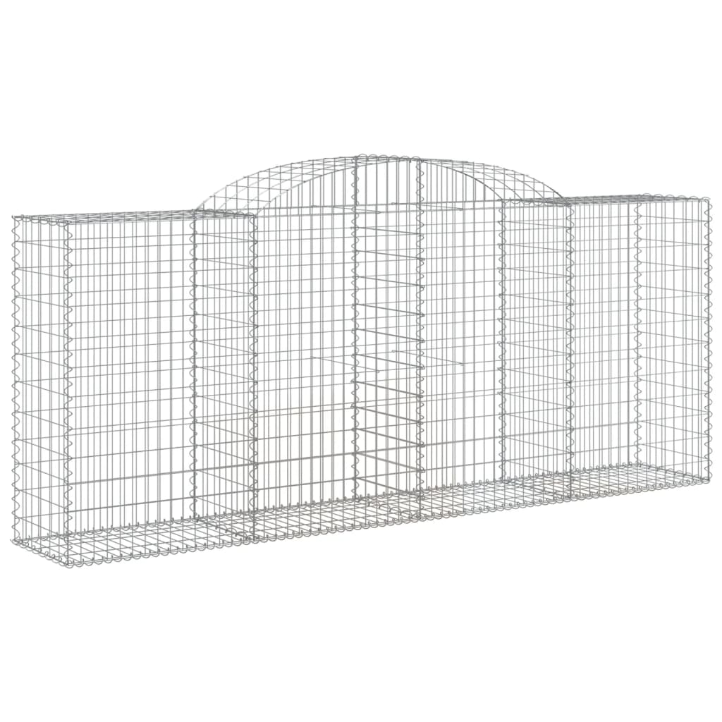 Gabionen mit Hochbogen 7 Stk. 300x50x120/140cm Verzinktes Eisen