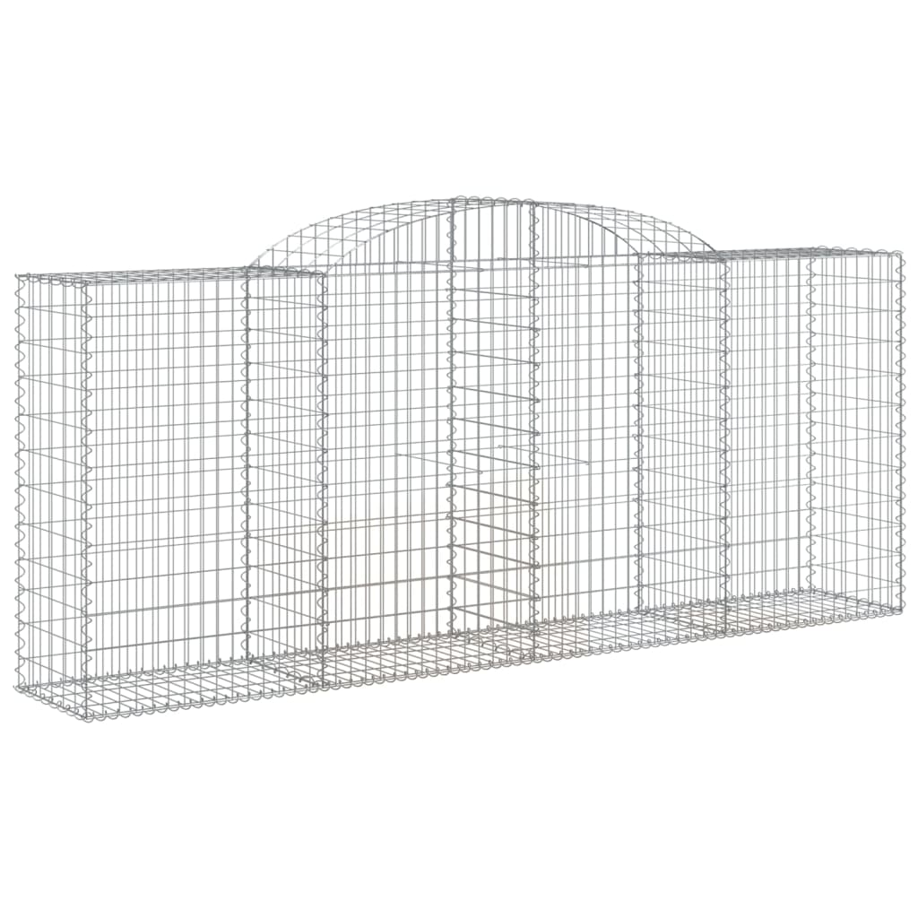 Gabionen mit Hochbogen 11 Stk 300x50x120/140cm Verzinktes Eisen