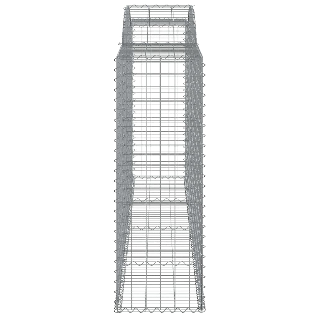 Gabionen mit Hochbogen 8 Stk. 300x50x140/160cm Verzinktes Eisen