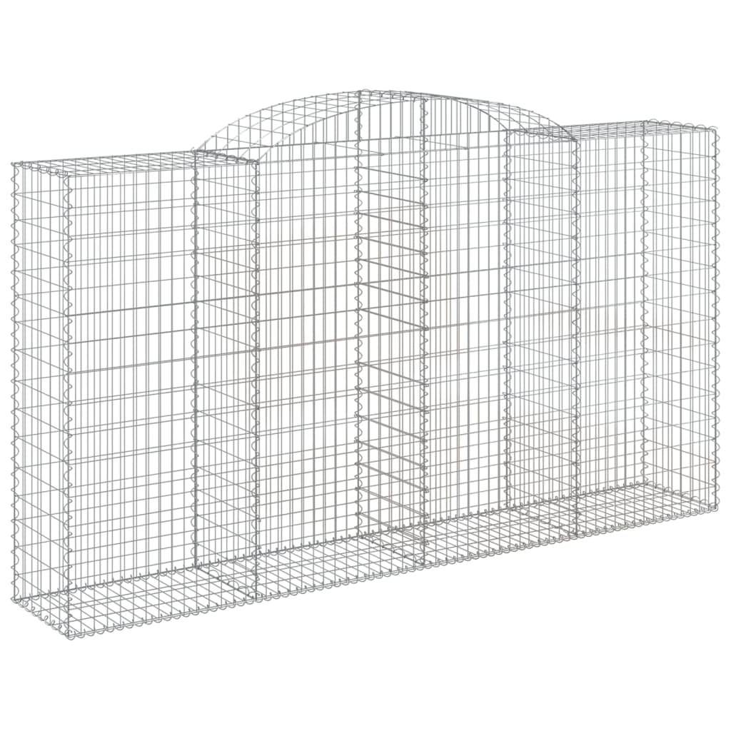 Gabionen mit Hochbogen 10 Stk 300x50x160/180cm Verzinktes Eisen