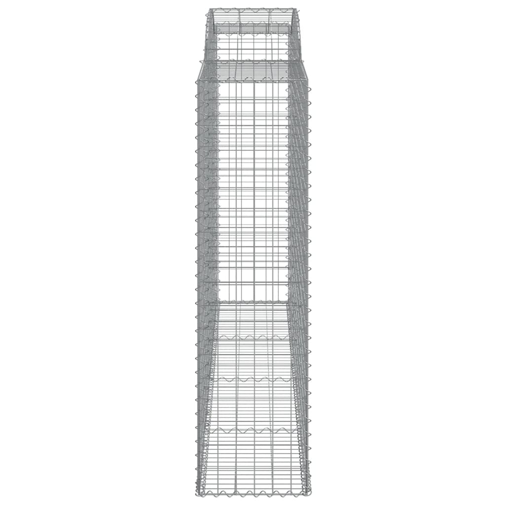 Gabionen mit Hochbogen 3 Stk. 300x50x180/200cm Verzinktes Eisen