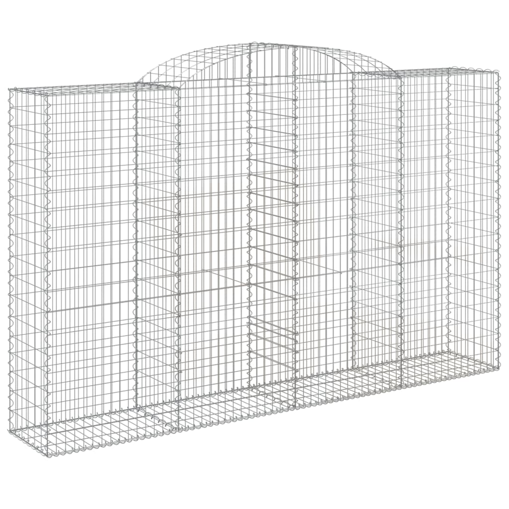 Gabionen mit Hochbogen 5 Stk. 300x50x180/200cm Verzinktes Eisen
