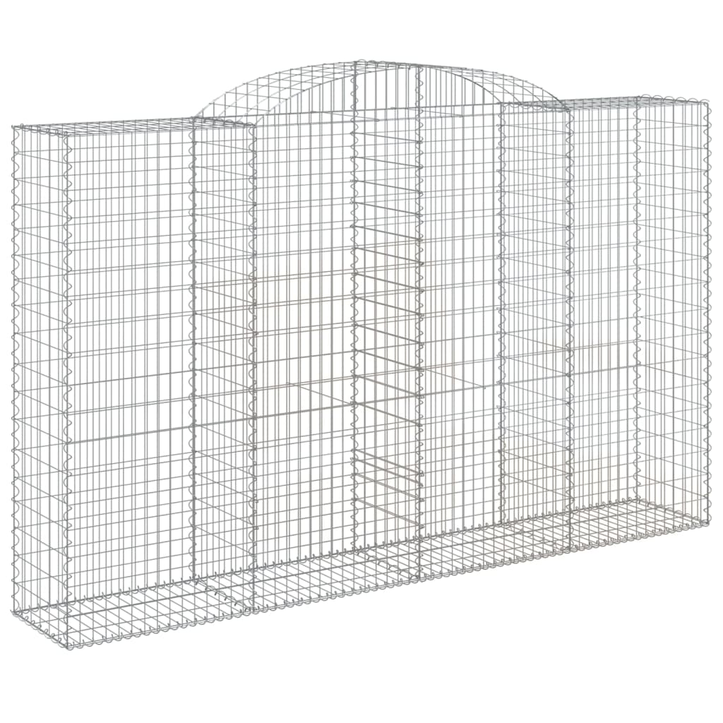 Gabionen mit Hochbogen 17 Stk 300x50x180/200cm Verzinktes Eisen