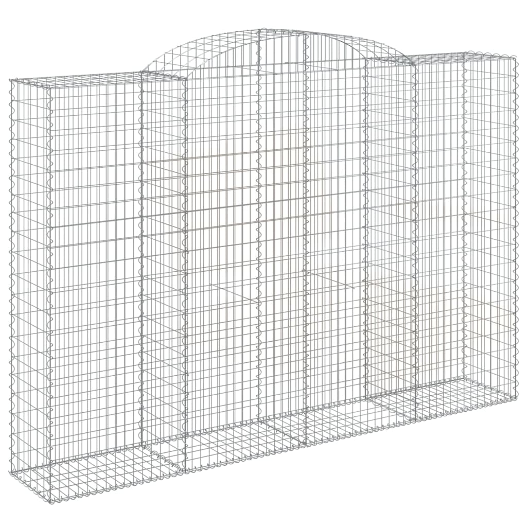 Gabionen mit Hochbogen 4 Stk. 300x50x200/220cm Verzinktes Eisen