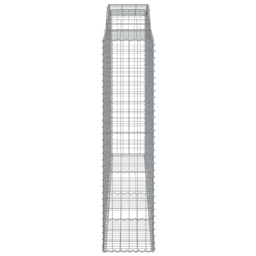 Gabionen mit Hochbogen 4 Stk. 300x50x200/220cm Verzinktes Eisen