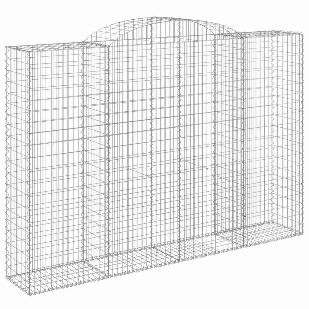 Gabionen mit Hochbogen 12 Stk 300x50x200/220cm Verzinktes Eisen