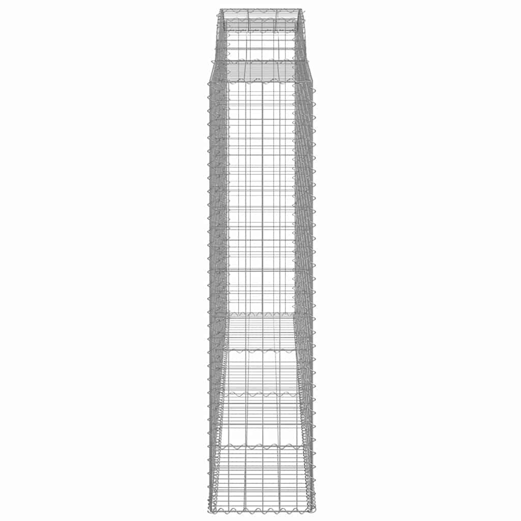 Gabionen mit Hochbogen 12 Stk 300x50x200/220cm Verzinktes Eisen