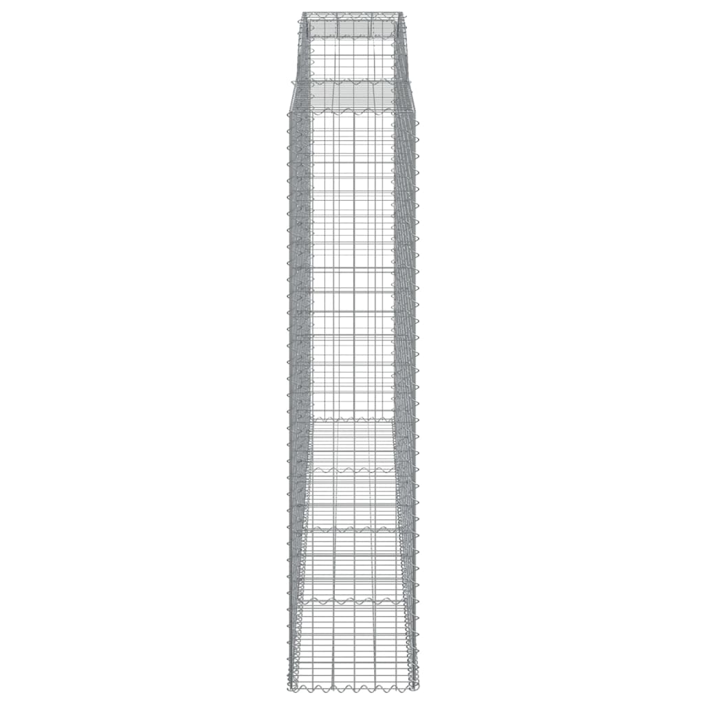 Gabionen mit Hochbogen 10 Stk 300x50x220/240cm Verzinktes Eisen
