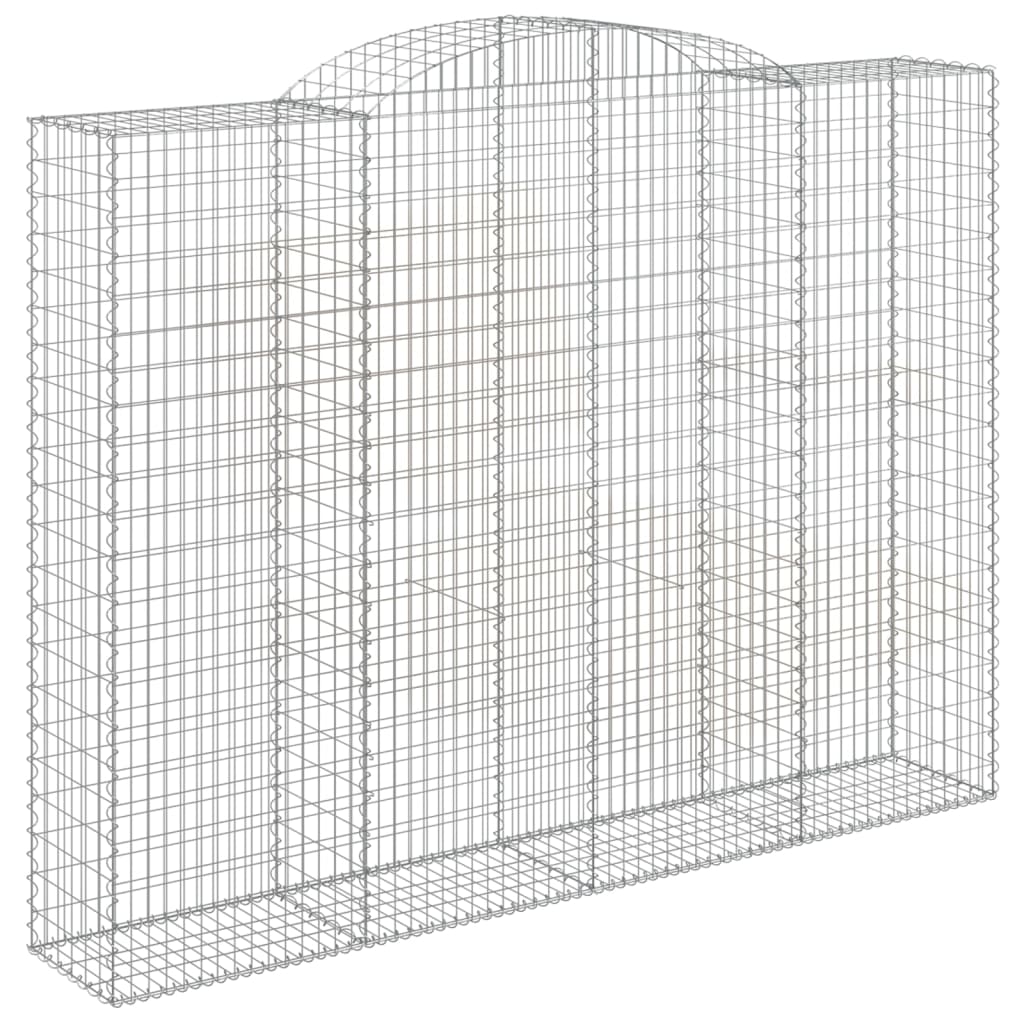 Gabionen mit Hochbogen 15 Stk 300x50x220/240cm Verzinktes Eisen