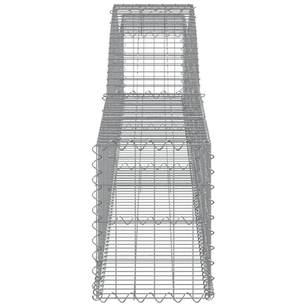 Gabionen mit Hochbogen 9 Stk. 400x30x40/60 cm Verzinktes Eisen