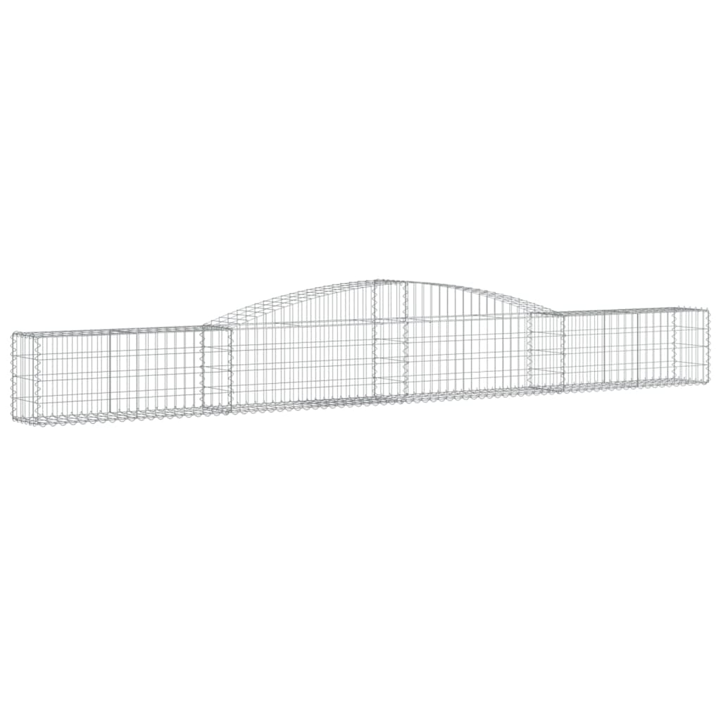 Gabionen mit Hochbogen 15 Stk. 400x30x40/60 cm Verzinktes Eisen