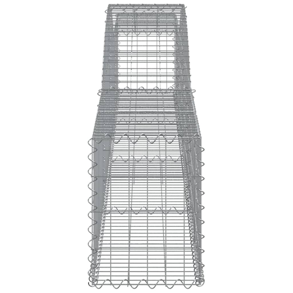 Gabionen mit Hochbogen 15 Stk. 400x30x40/60 cm Verzinktes Eisen