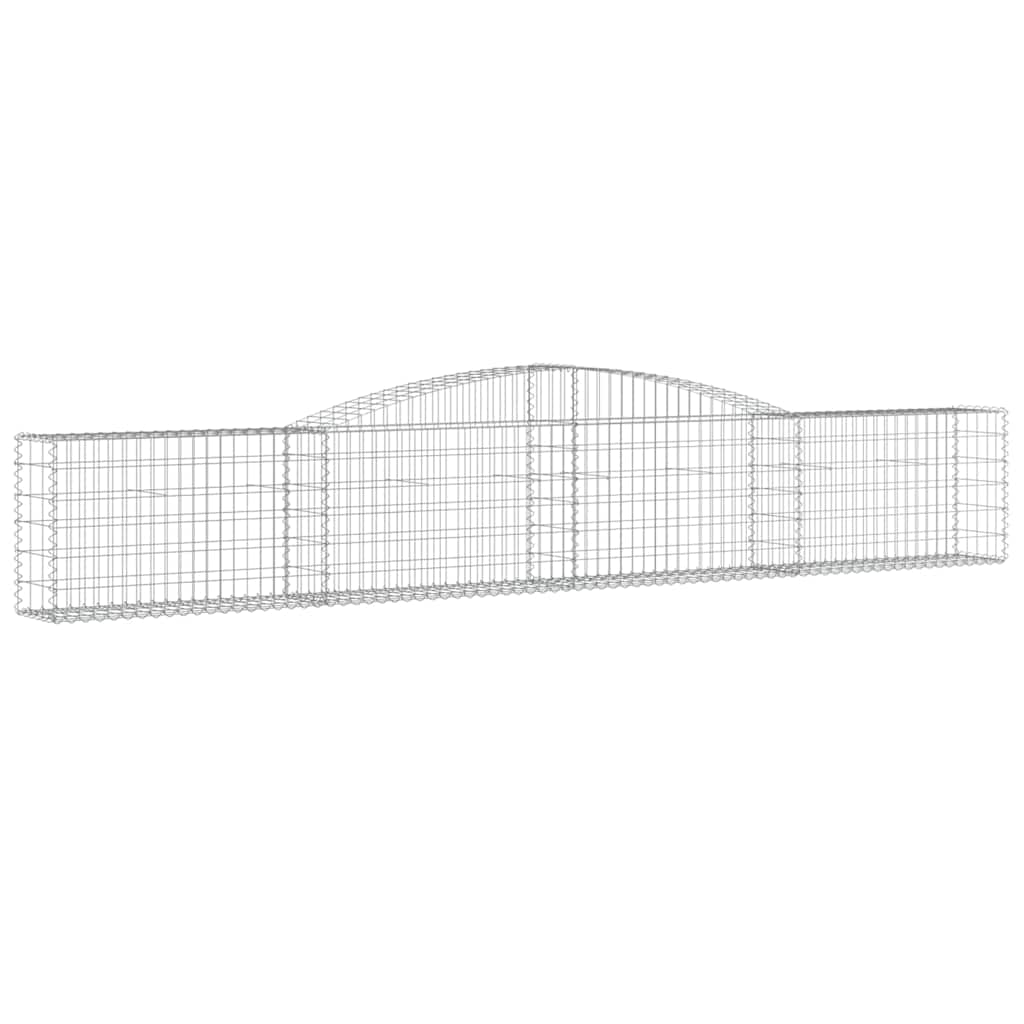 Gabionen mit Hochbogen 4 Stk. 400x30x60/80 cm Verzinktes Eisen