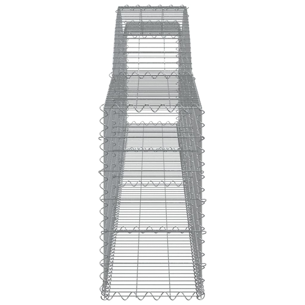 Gabionen mit Hochbogen 10 Stk. 400x30x60/80 cm Verzinktes Eisen