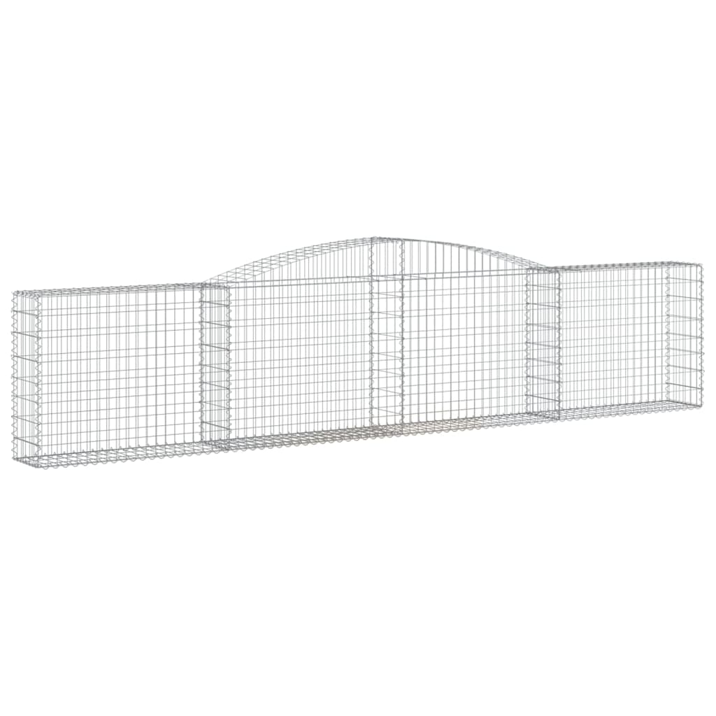 Gabionen mit Hochbogen 9 Stk. 400x30x80/100cm Verzinktes Eisen