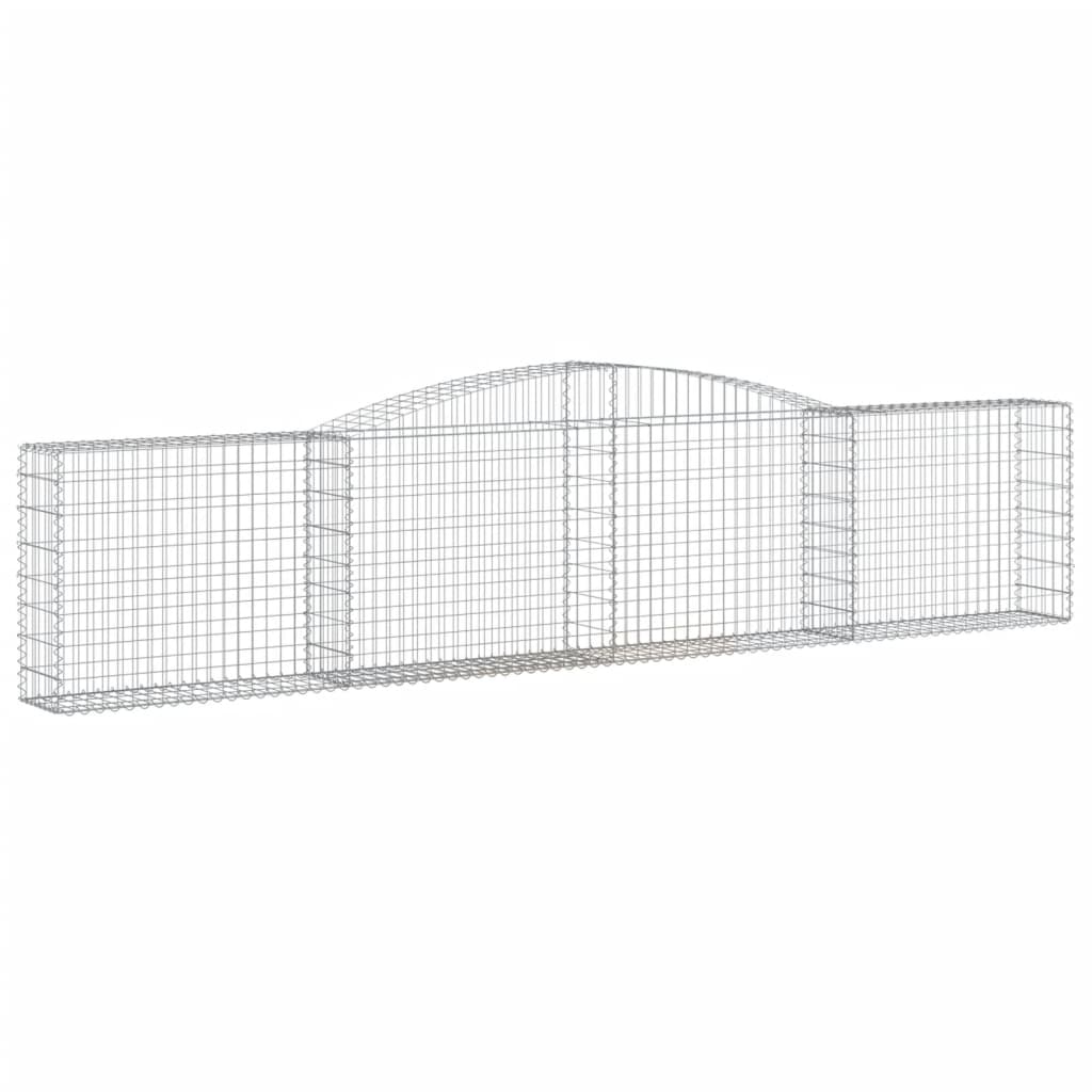 Gabionen mit Hochbogen 10 Stk. 400x30x80/100cm Verzinktes Eisen