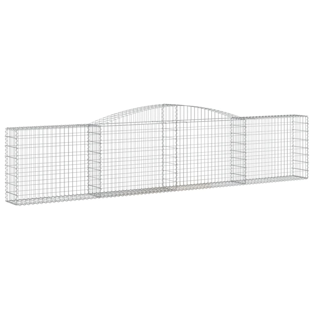 Gabionen mit Hochbogen 25 Stk. 400x30x80/100cm Verzinktes Eisen