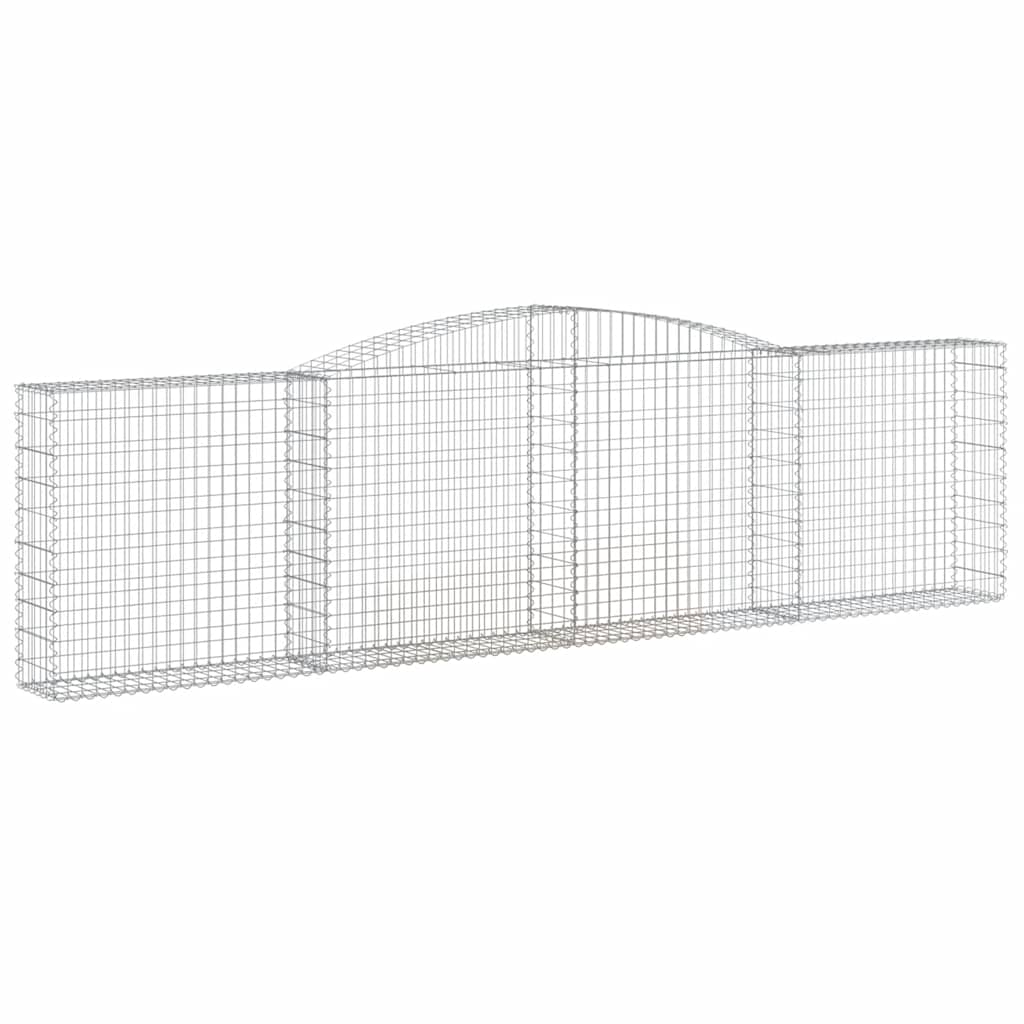 Gabionen mit Hochbogen 8 Stk. 400x30x100/120cm Verzinktes Eisen