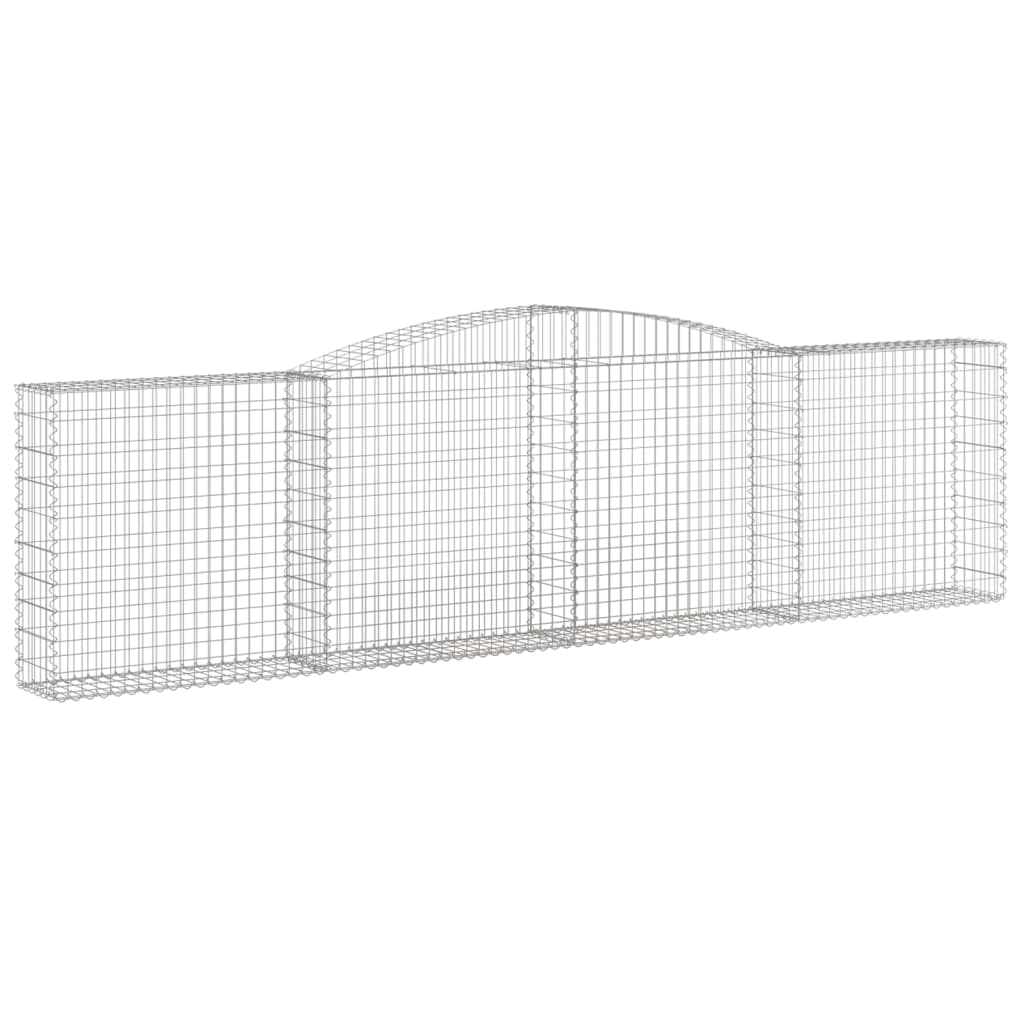 Gabionen mit Hochbogen 9 Stk. 400x30x100/120cm Verzinktes Eisen