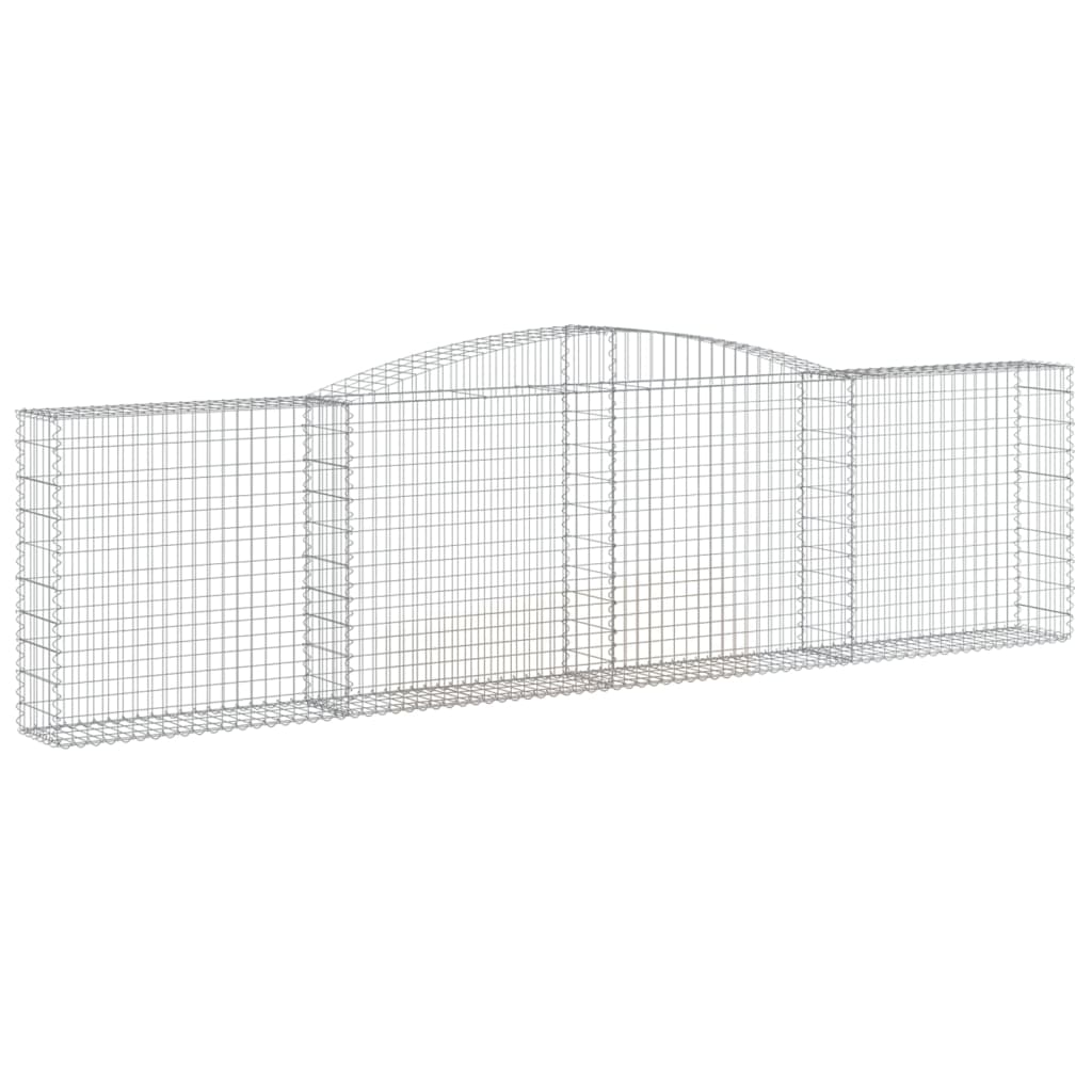 Gabionen mit Hochbogen 25Stk. 400x30x100/120cm Verzinktes Eisen