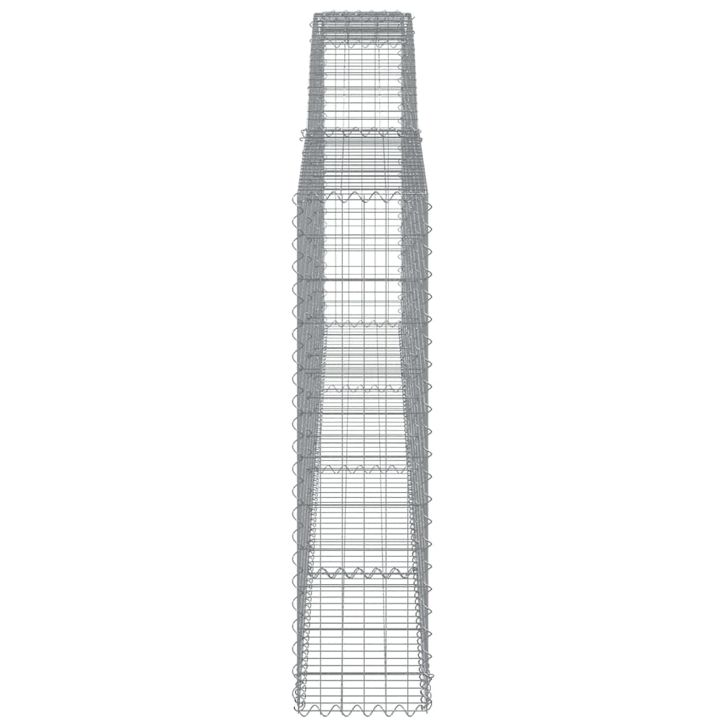 Gabionen mit Hochbogen 6 Stk. 400x30x120/140cm Verzinktes Eisen