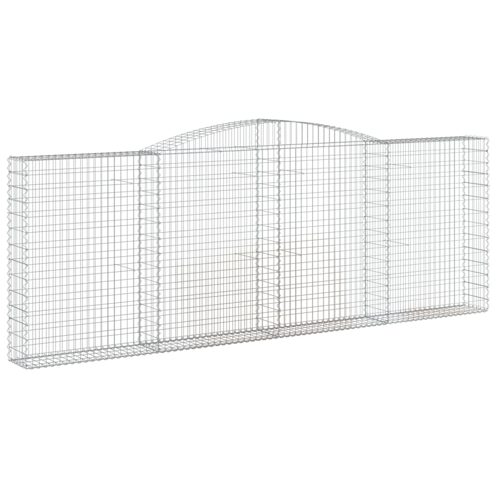 Gabionen mit Hochbogen 9 Stk. 400x30x140/160cm Verzinktes Eisen