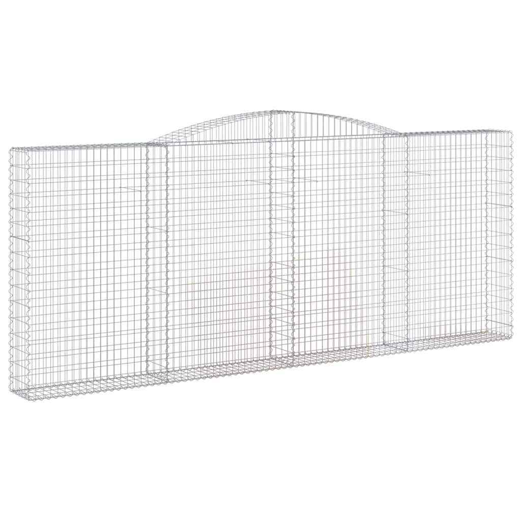 Gabionen mit Hochbogen 6 Stk. 400x30x160/180cm Verzinktes Eisen