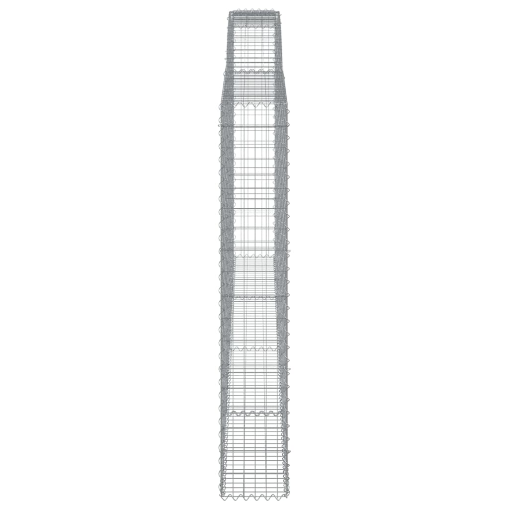 Gabionen mit Hochbogen 8 Stk. 400x30x180/200cm Verzinktes Eisen