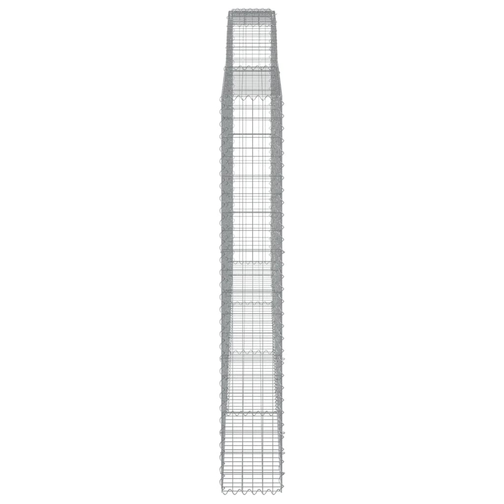 Gabionen mit Hochbogen 2 Stk. 400x30x200/220cm Verzinktes Eisen