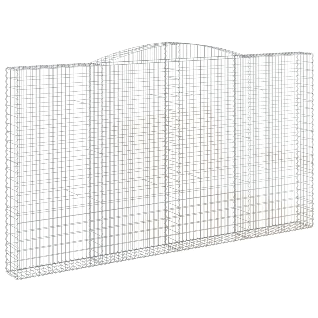 Gabionen mit Hochbogen 4 Stk. 400x30x220/240cm Verzinktes Eisen
