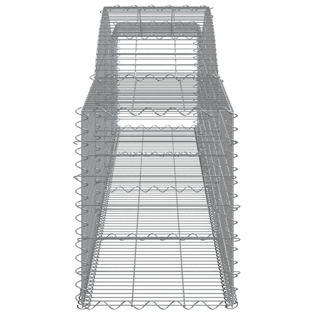 Gabionen mit Hochbogen 7 Stk. 400x50x60/80cm Verzinktes Eisen