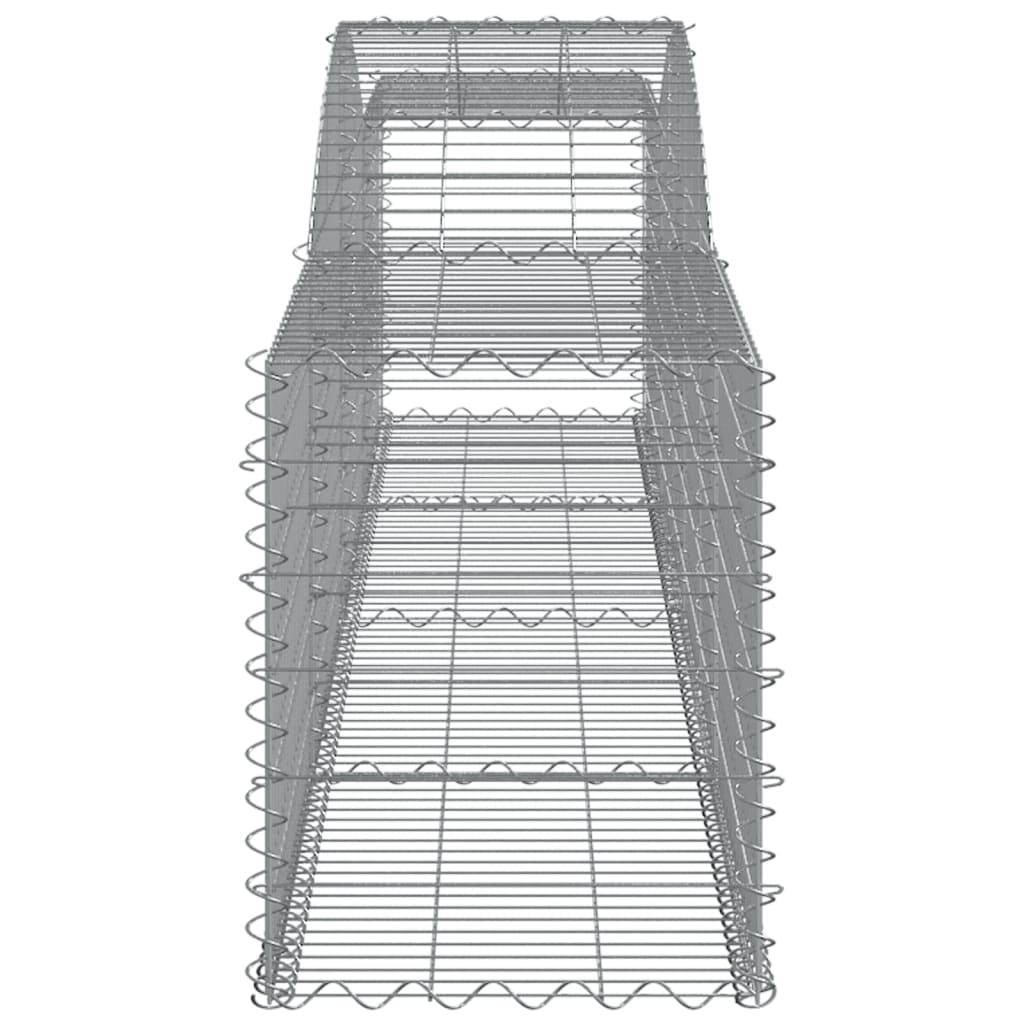 Gabionen mit Hochbogen 25 Stk. 400x50x60/80cm Verzinktes Eisen