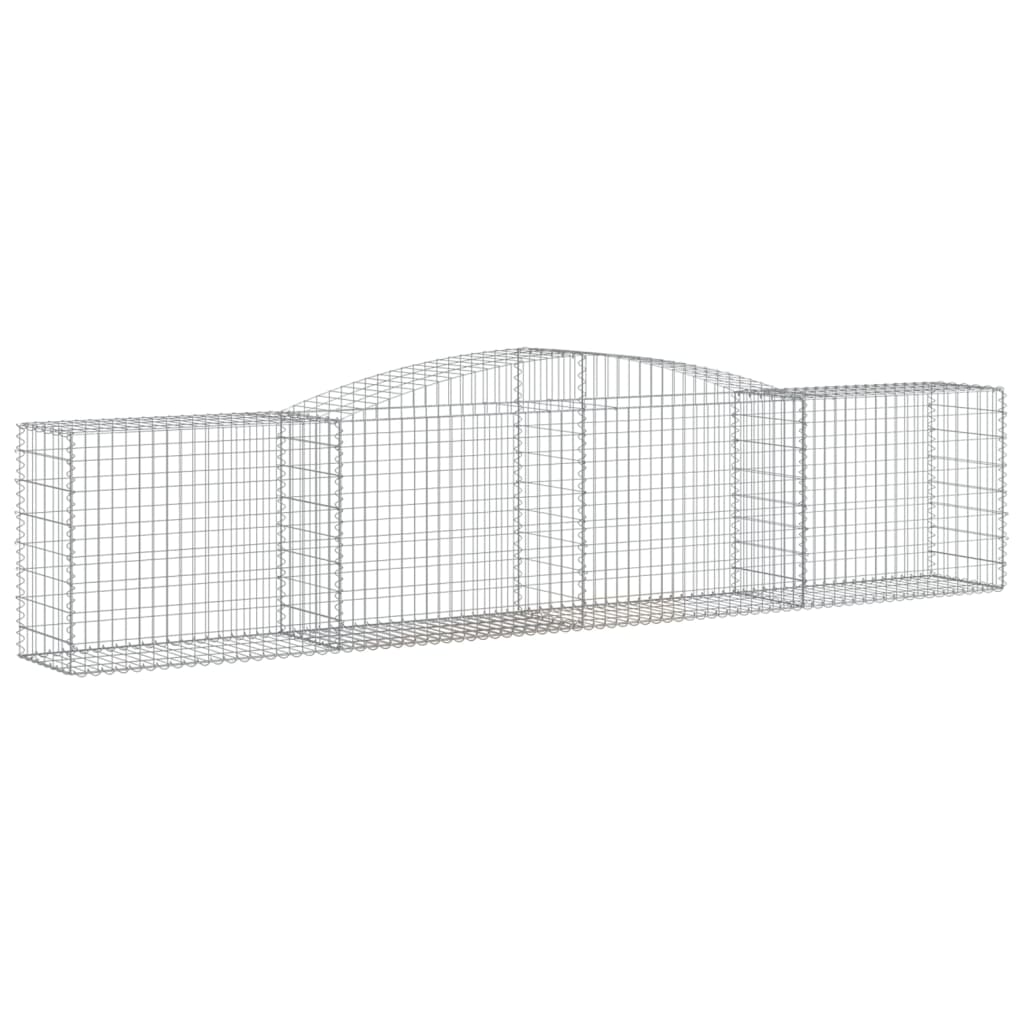 Gabionen mit Hochbogen 5 Stk. 400x50x80/100cm Verzinktes Eisen