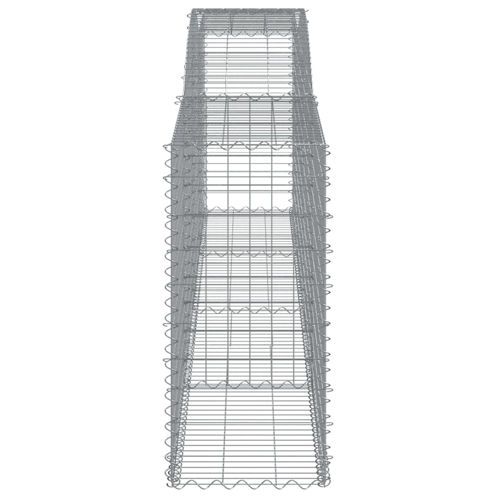 Gabionen mit Hochbogen 3 Stk. 400x50x100/120cm Verzinktes Eisen