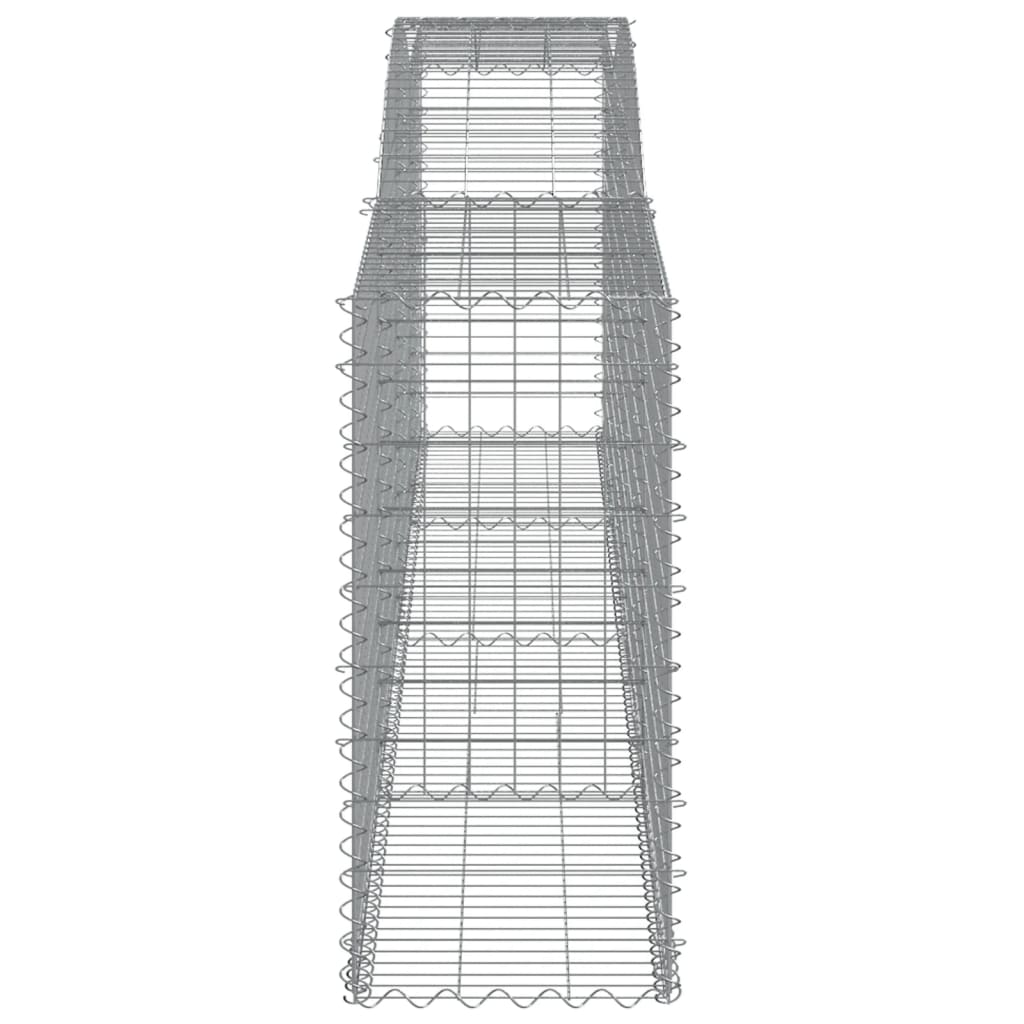 Gabionen mit Hochbogen 4 Stk. 400x50x100/120cm Verzinktes Eisen
