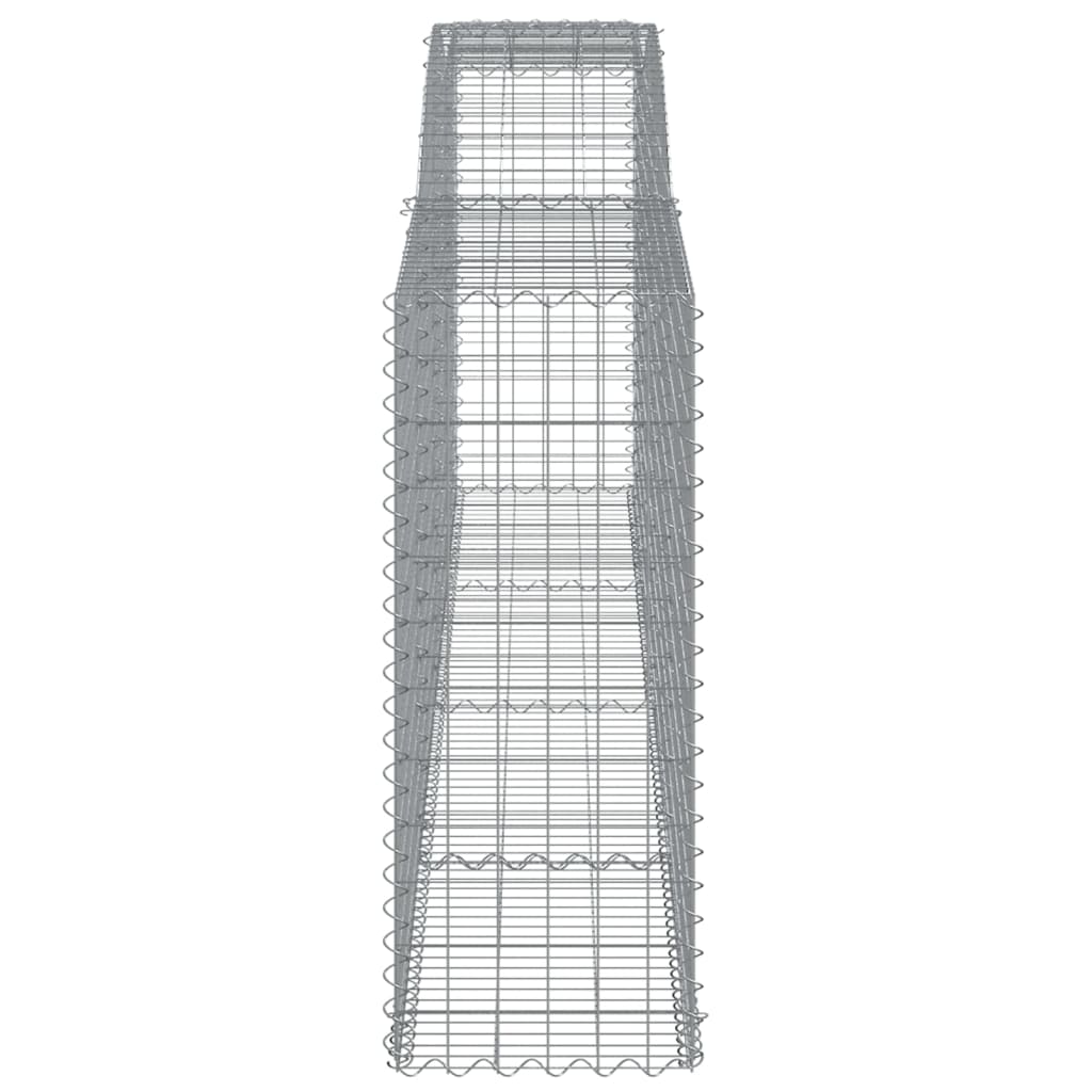 Gabionen mit Hochbogen 8 Stk. 400x50x120/140cm Verzinktes Eisen