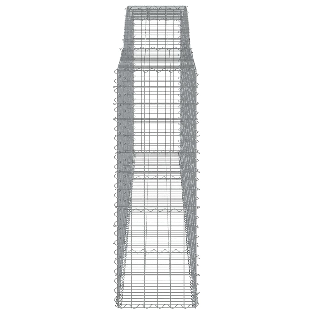 Gabionen mit Hochbogen 3 Stk. 400x50x140/160cm Verzinktes Eisen