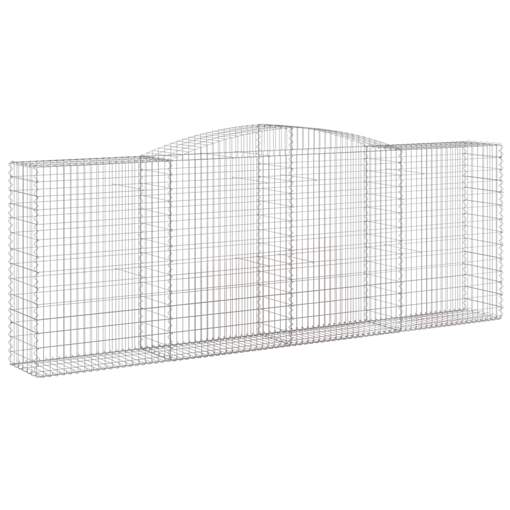 Gabionen mit Hochbogen 5 Stk. 400x50x140/160cm Verzinktes Eisen