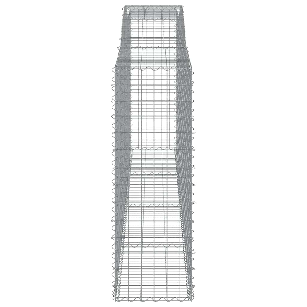 Gabionen mit Hochbogen 5 Stk. 400x50x140/160cm Verzinktes Eisen