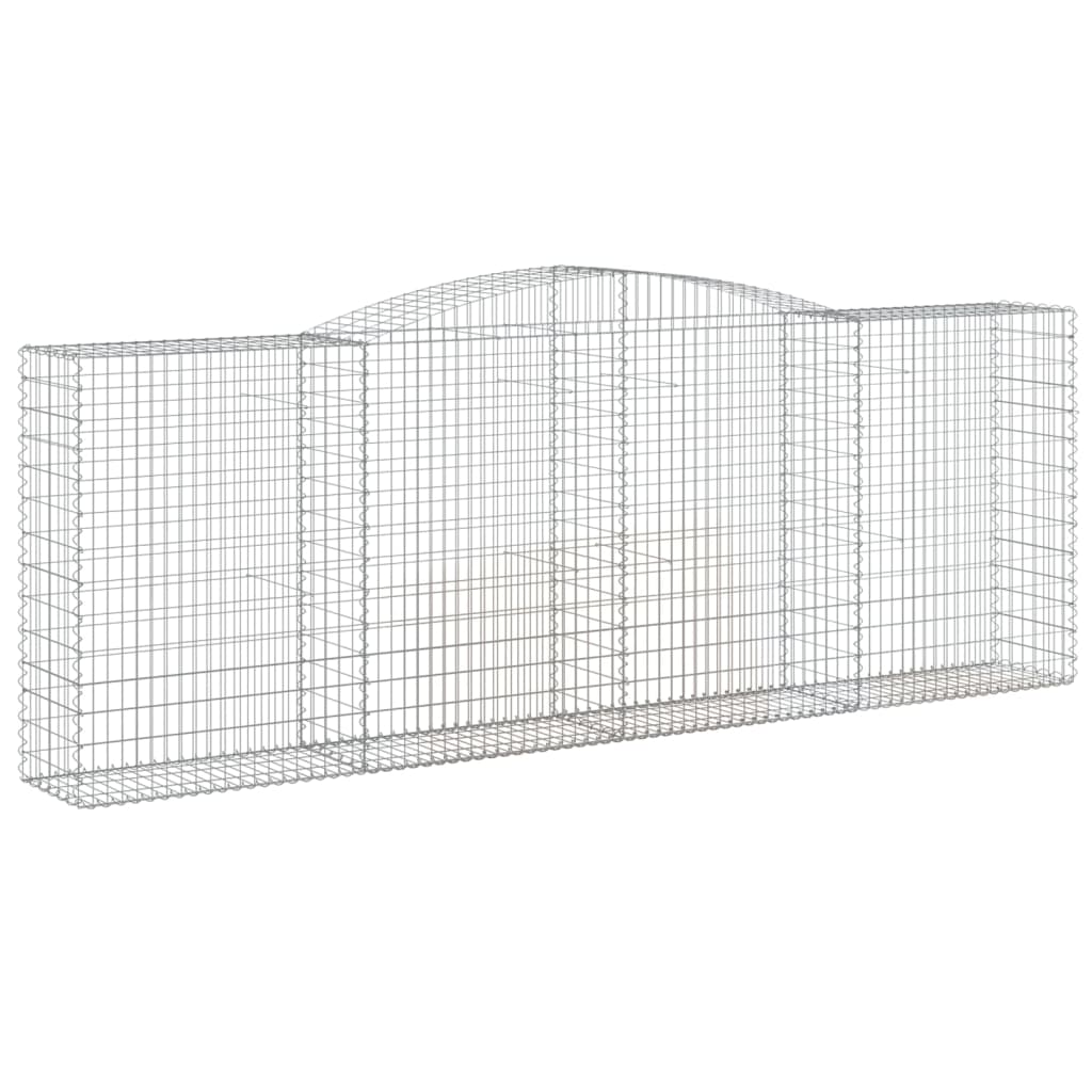 Gabionen mit Hochbogen 10 Stk 400x50x140/160cm Verzinktes Eisen