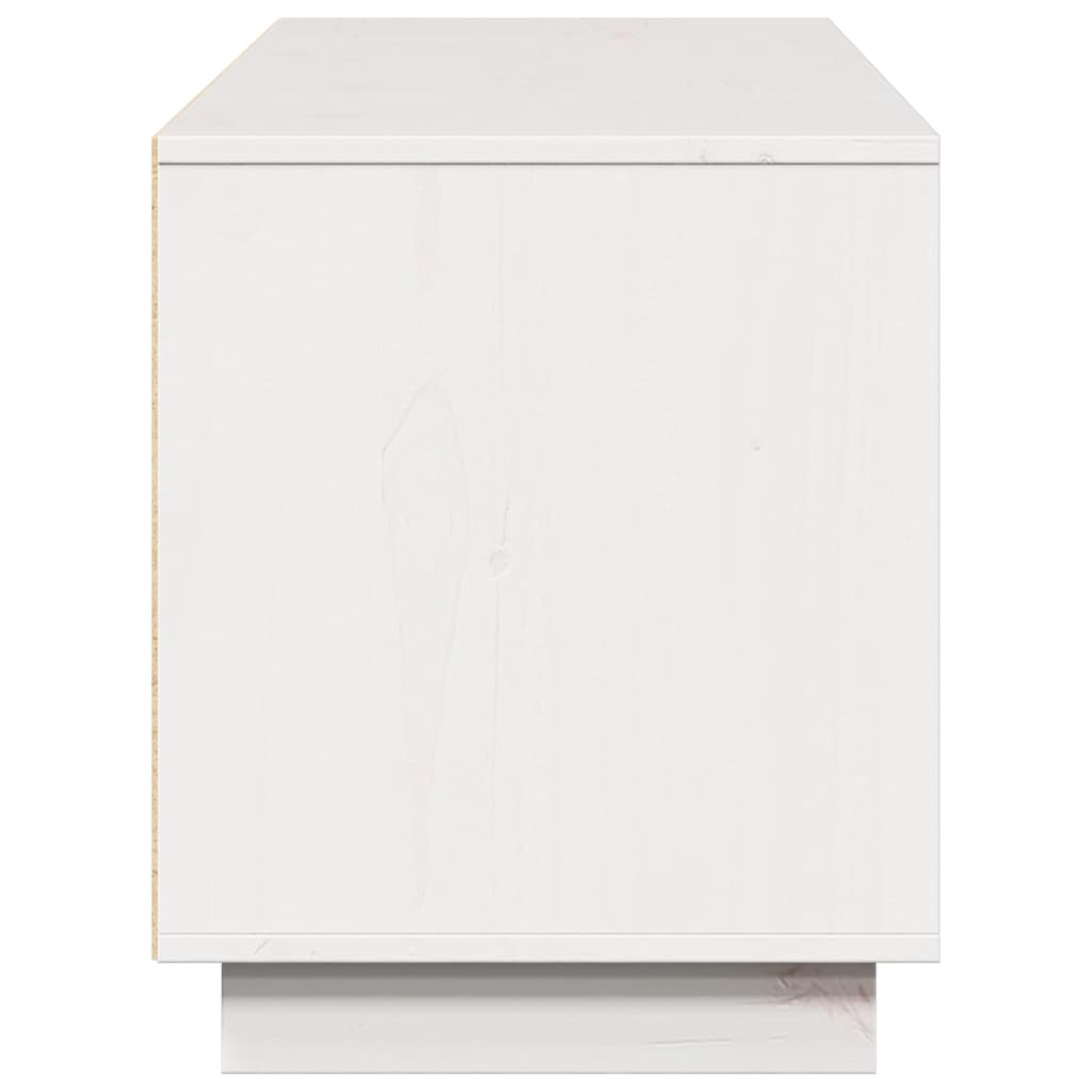 TV-Schrank Weiß 156x37x45 cm Massivholz Kiefer