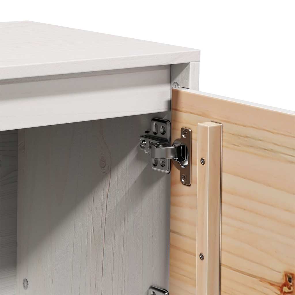 TV-Schrank Weiß 156x37x45 cm Massivholz Kiefer