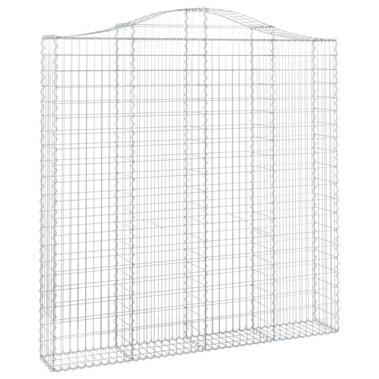 Gabione mit Hochbogen 200x30x200/220 cm Verzinktes Eisen
