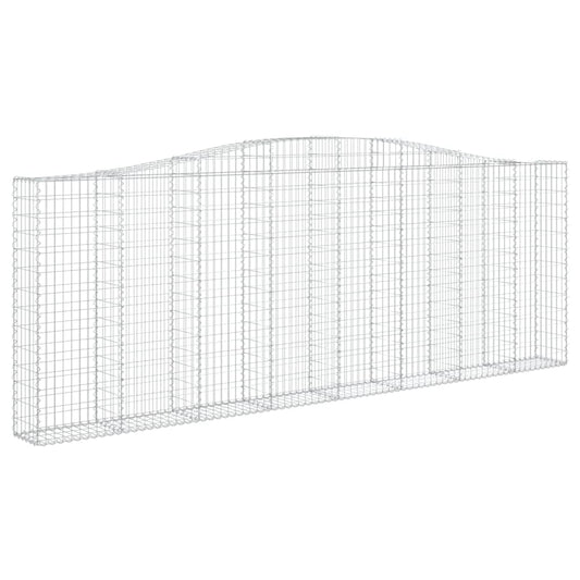 Gabione mit Hochbogen 400x30x140/160 cm Verzinktes Eisen