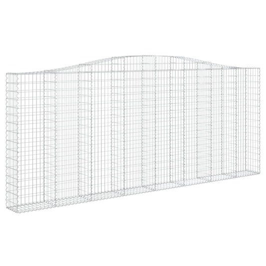 Gabione mit Hochbogen 400x30x160/180 cm Verzinktes Eisen