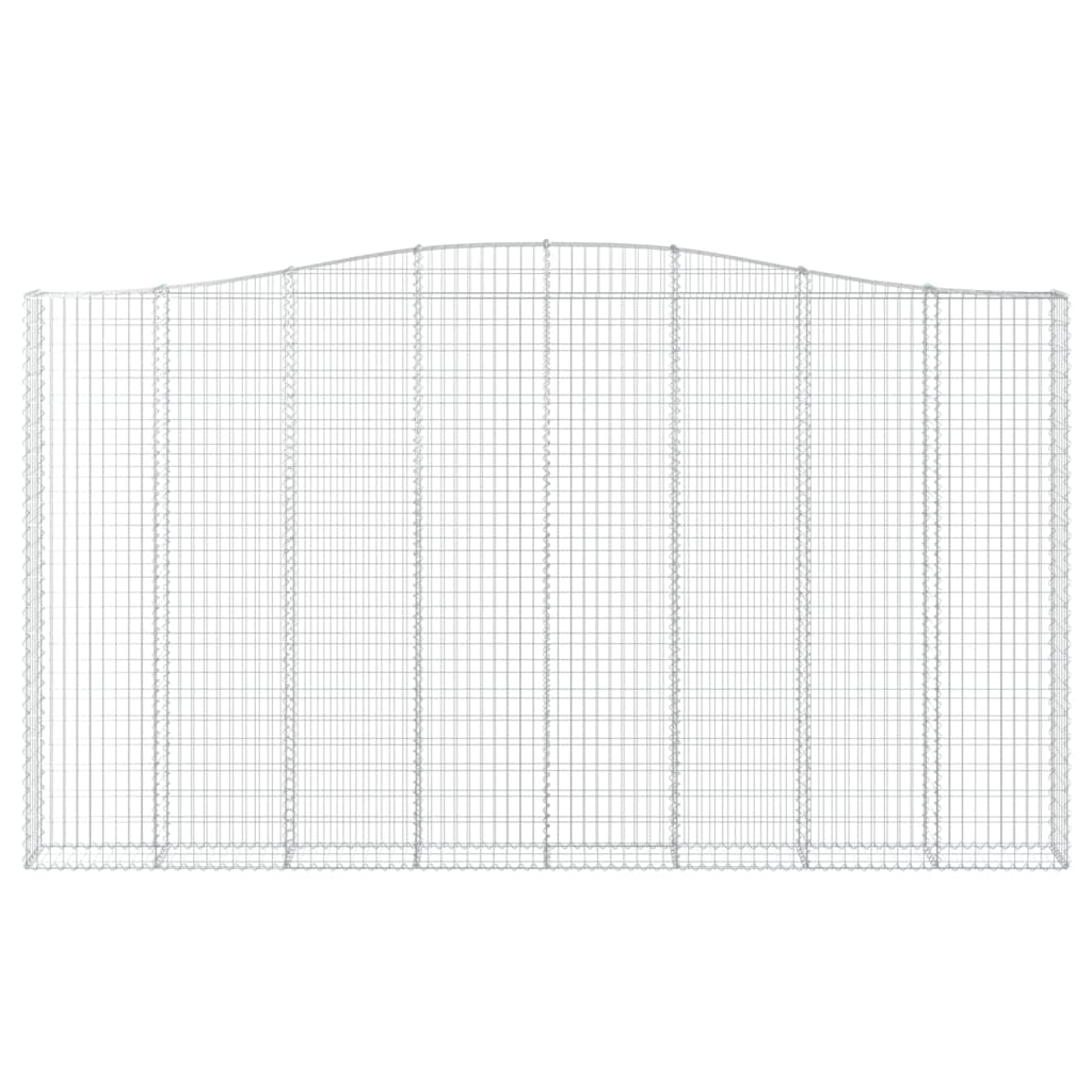 Gabione mit Hochbogen 400x30x220/240 cm Verzinktes Eisen