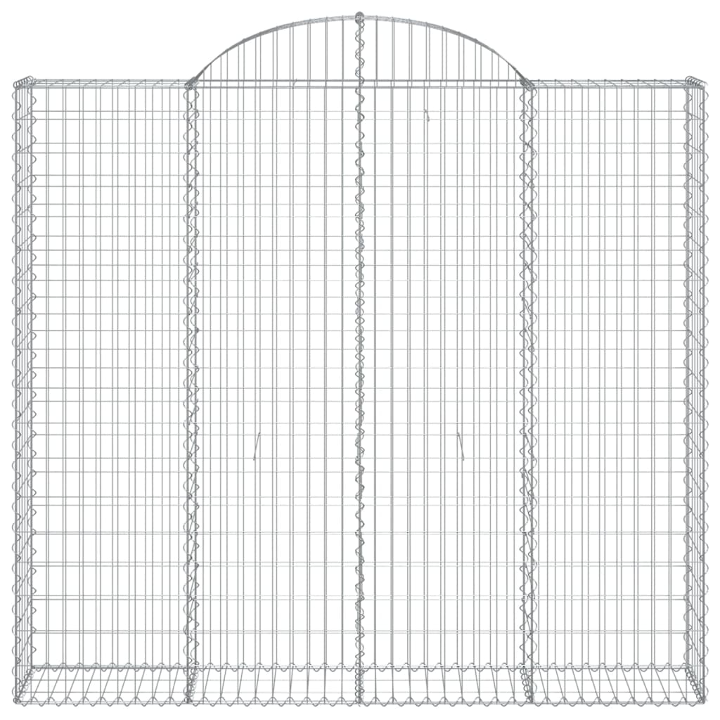Gabione mit Hochbogen 200x30x180/200 cm Verzinktes Eisen