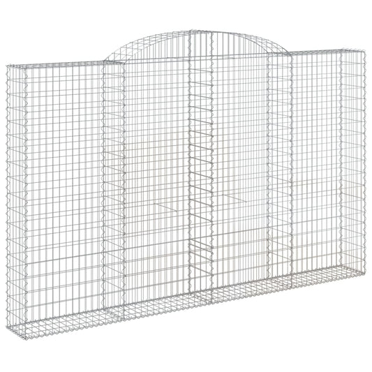 Gabione mit Hochbogen 300x30x180/200 cm Verzinktes Eisen