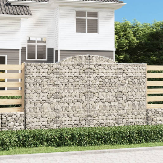Gabione mit Hochbogen 300x30x180/200 cm Verzinktes Eisen